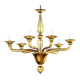 Handcrafted Contemporary Amber Murano Glass Linear Rigadin Chandelier