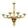 Handcrafted Contemporary Amber Murano Glass Linear Rigadin Chandelier