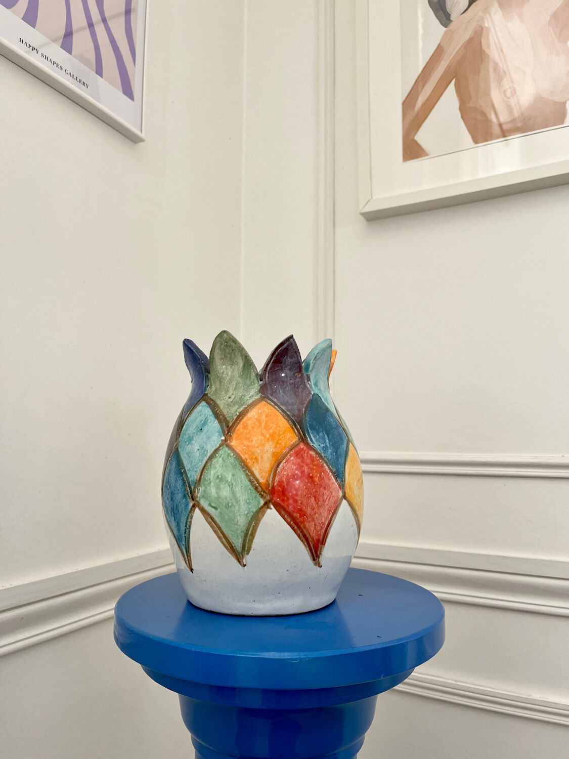 Colorful ceramic vase