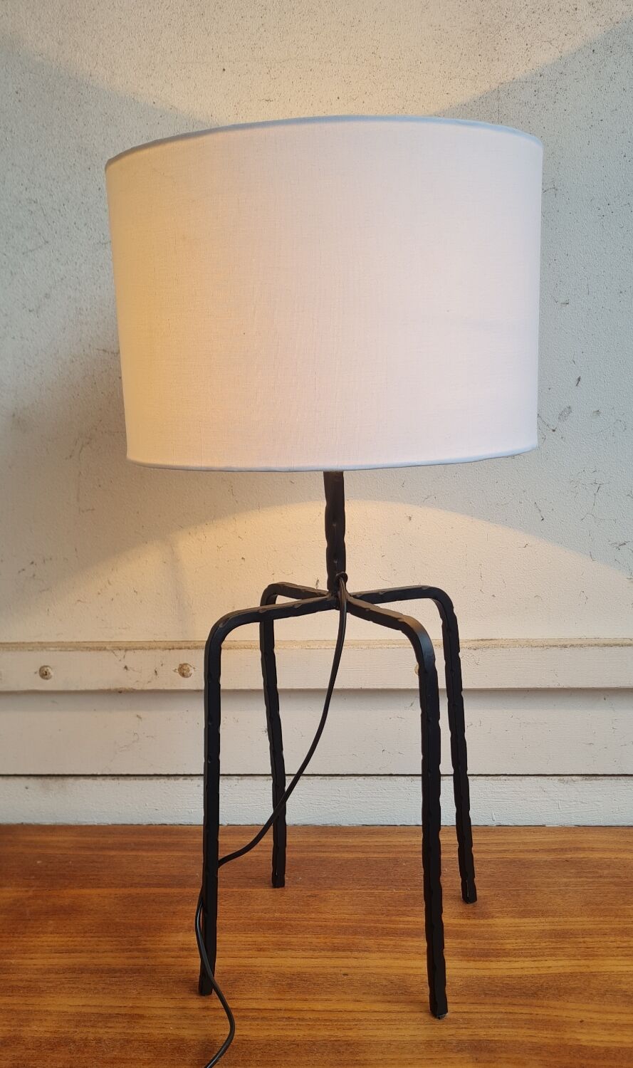 Brutalist wrought iron lamp