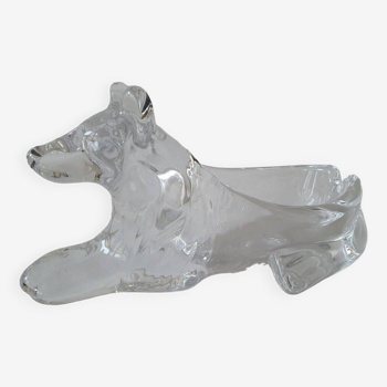 Crystal dog ashtray art v clichy france to confirm