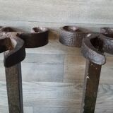Paire de chenets anciens en fer forgé