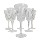 6 verres à vin rouge cristal ciselé français