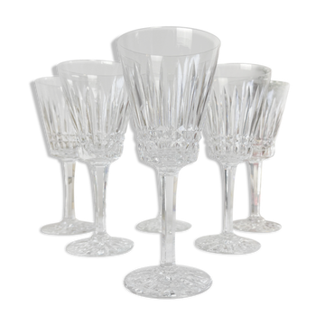 6 verres à vin rouge cristal ciselé français