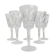 6 French chiseled crystal red wine glasses