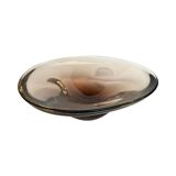 Bol en verre formé à la main conçu par M Klinger, Železný Brod Sklo, tchèque 1970