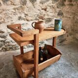 Vintage oak bar cart – France, 1950s