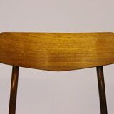 Chair in teak and wool