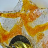 Pair of Murano Mazzega wall lights, orange frosted glass, Italy, 1970