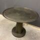 Industrial grey metal round table