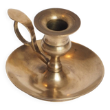 Brass candle holder with cup and handle
