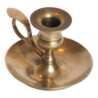 Brass candle holder with cup and handle