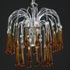 The Amber Crown, Murano Chandelier Amber and Crystal Drops, 1970s