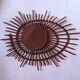 Miroir spirale en rotin 1960