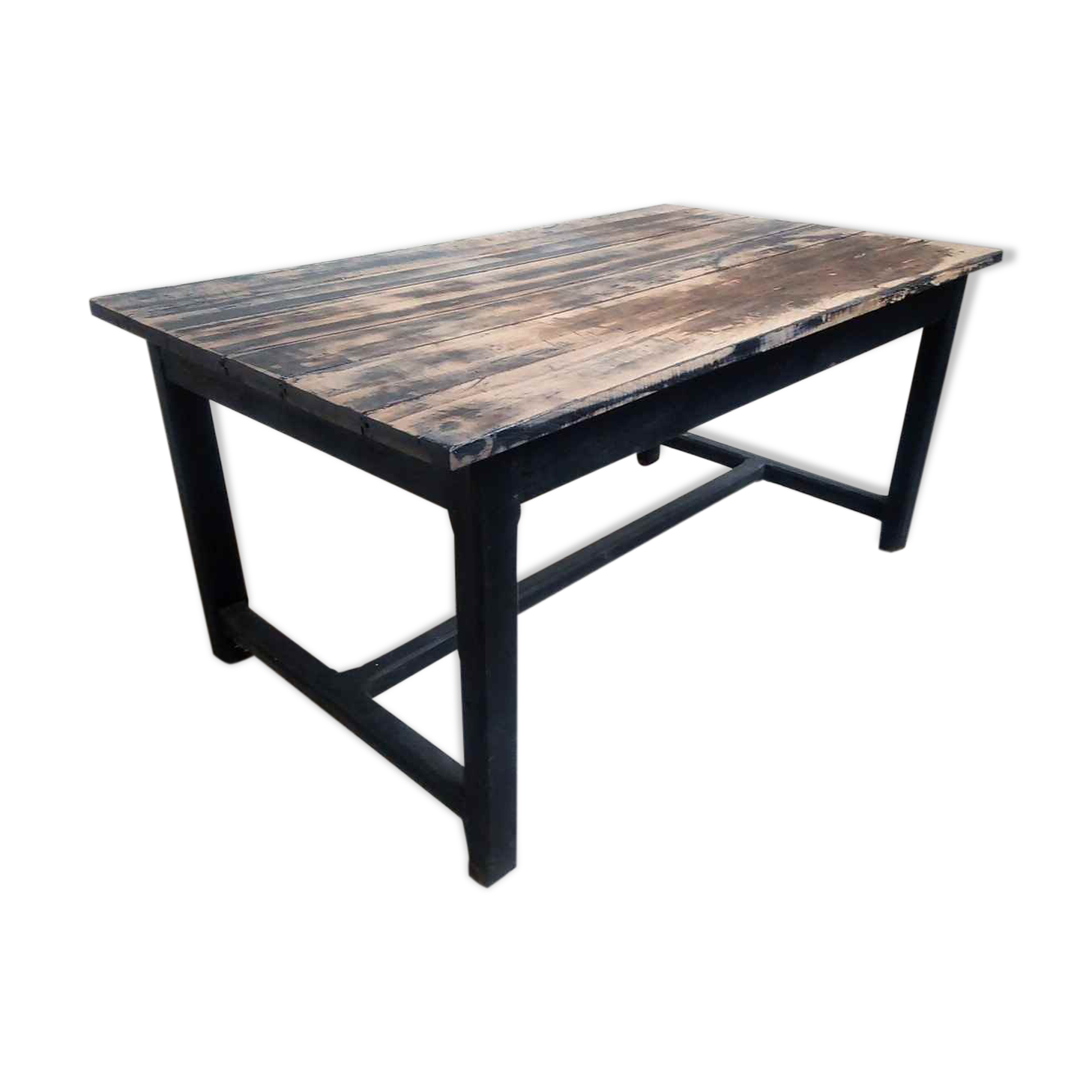 Patinated oak farm table