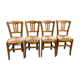 Lot de 4 chaises bois paillees