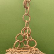 Suspension boule vintage en corde et rotin - 36 cm