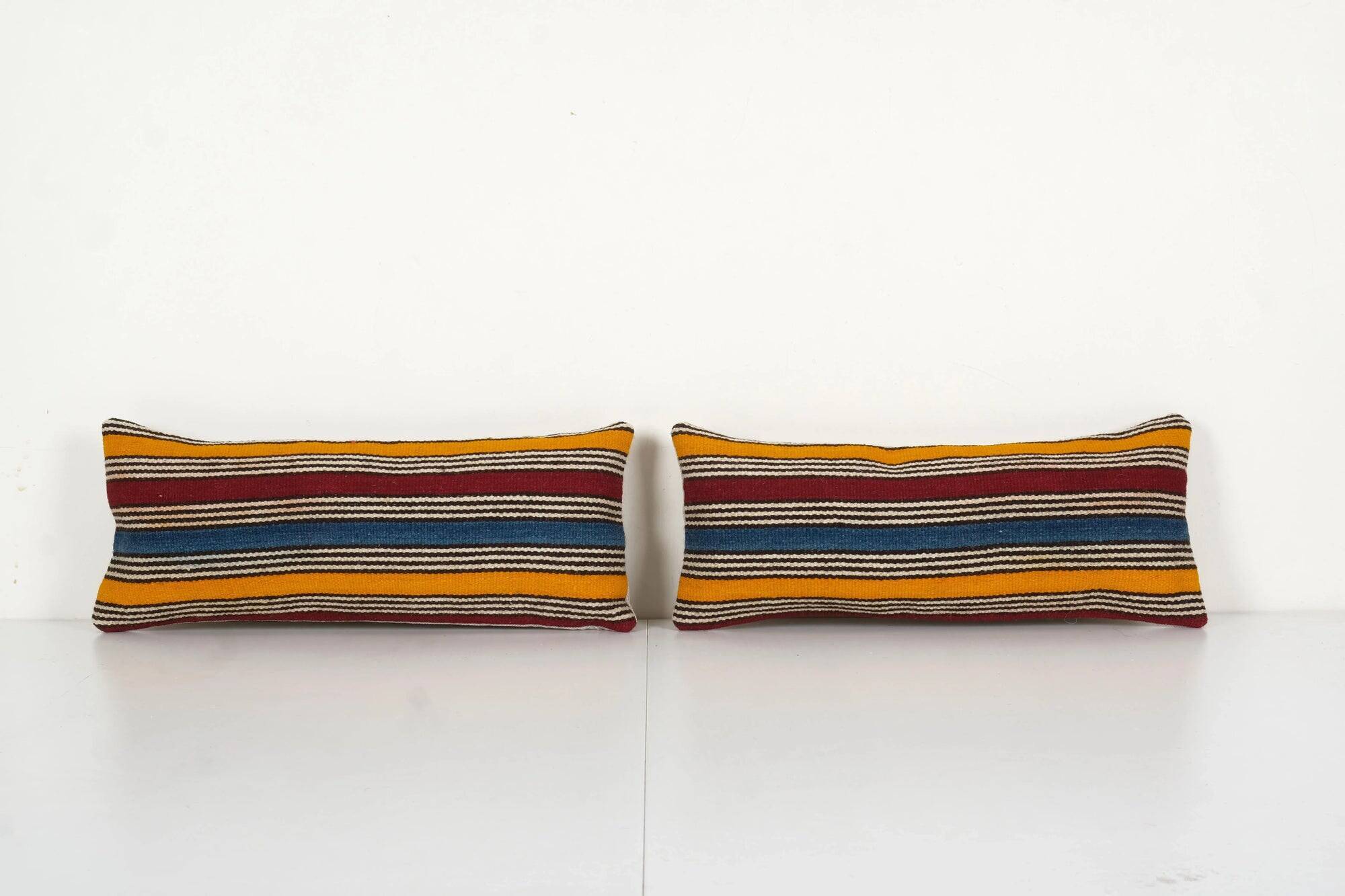Set of 2 vintage kilim cushion covers 51x20 cm