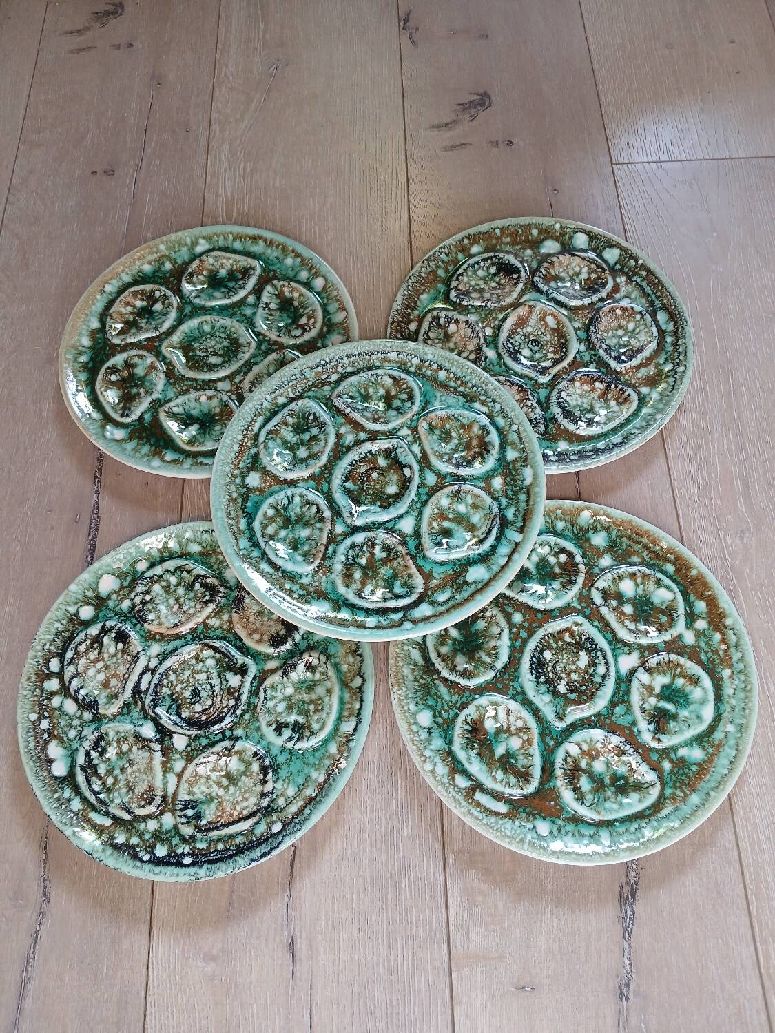 5 old Niderviller oyster plates