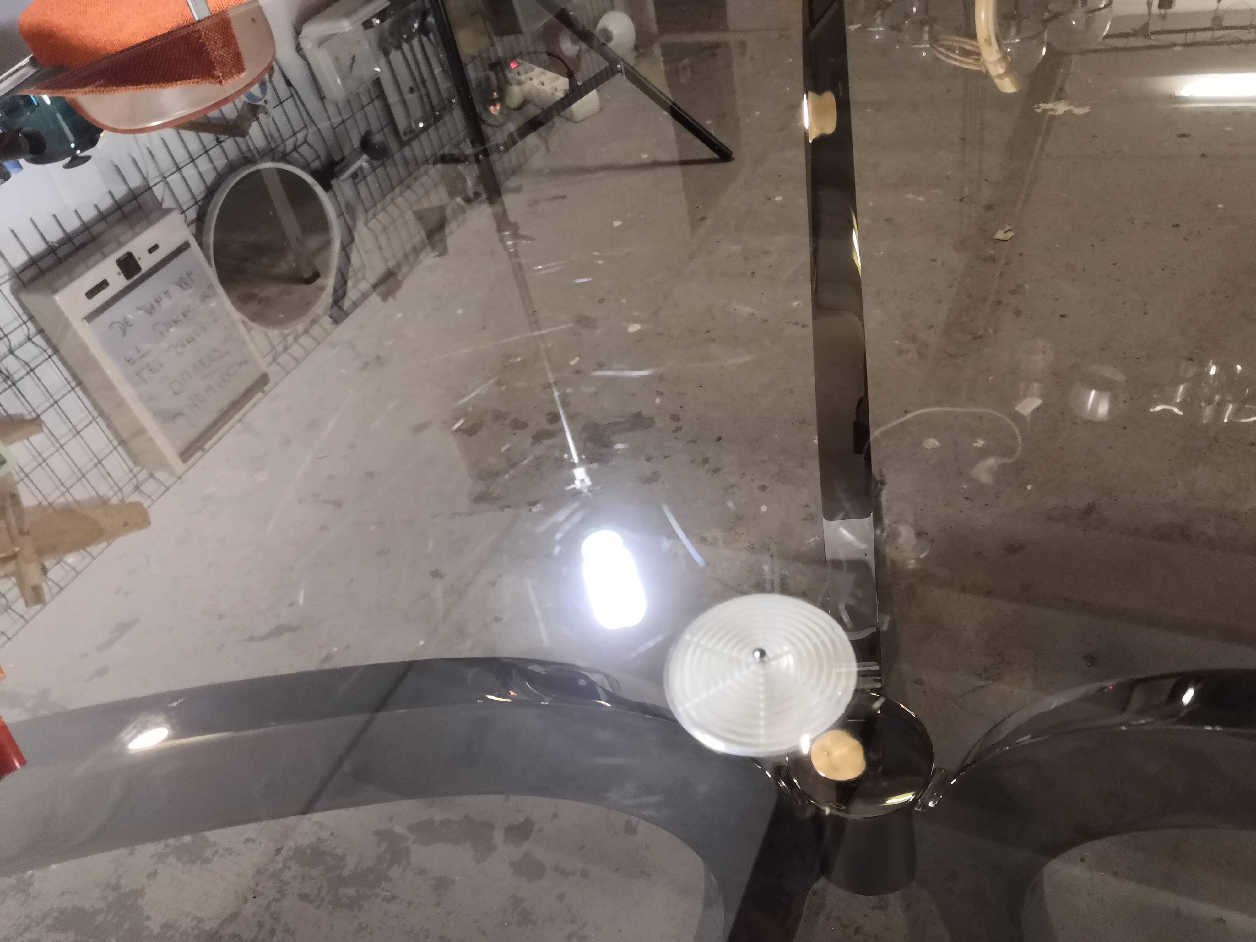 Vintage coffee table, chrome and glass