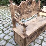 Brittany stripped oak bench