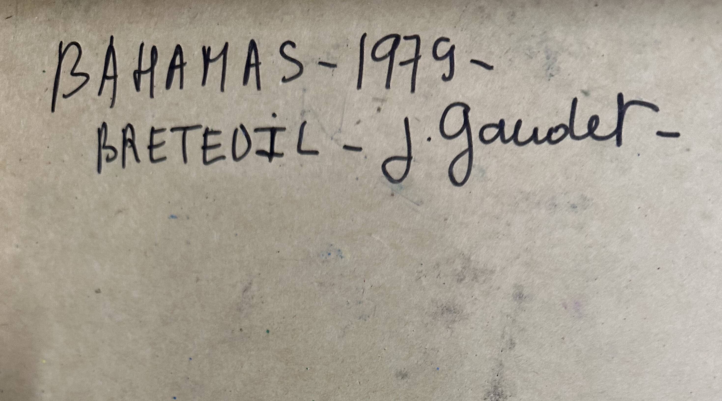 Very large framed surrealist collage by Alain Gaudet 1979