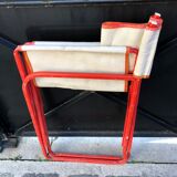 Folding metal armchair