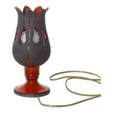 Handmade red ceramic table lamp, Sweden, 1970s