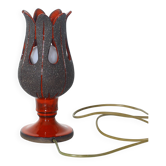 Handmade red ceramic table lamp, Sweden, 1970s