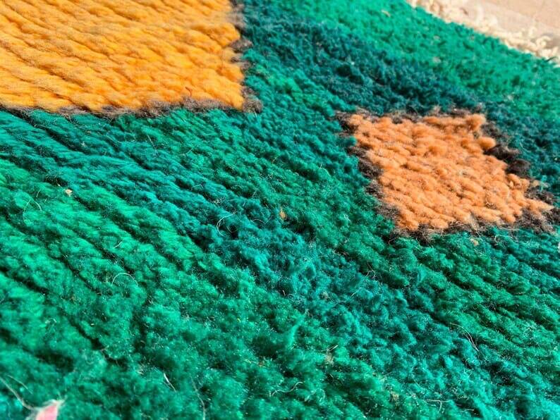Handmade pure wool rug, size 100 x 200 cm