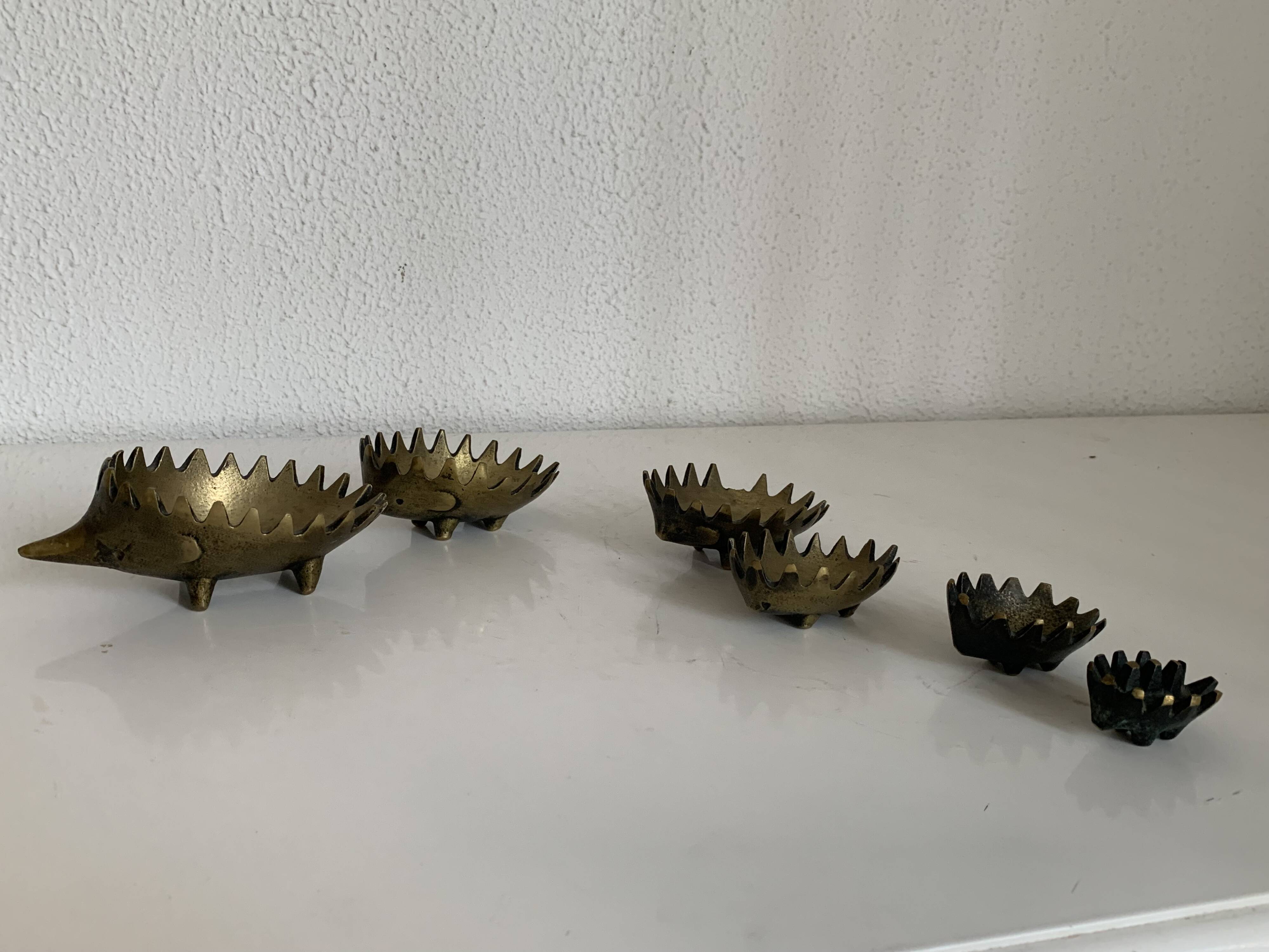 Hedgehog ashtrays by Walter Bosse for Hertha Baller, vintage 1950s