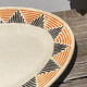 Sun yellow oval ceramic dish Badonviller model Etoile