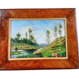 The river - oil on canvas 20th century