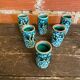 Set of 6 antique cyclops liqueur glasses by charles cart, fat lava ceramic