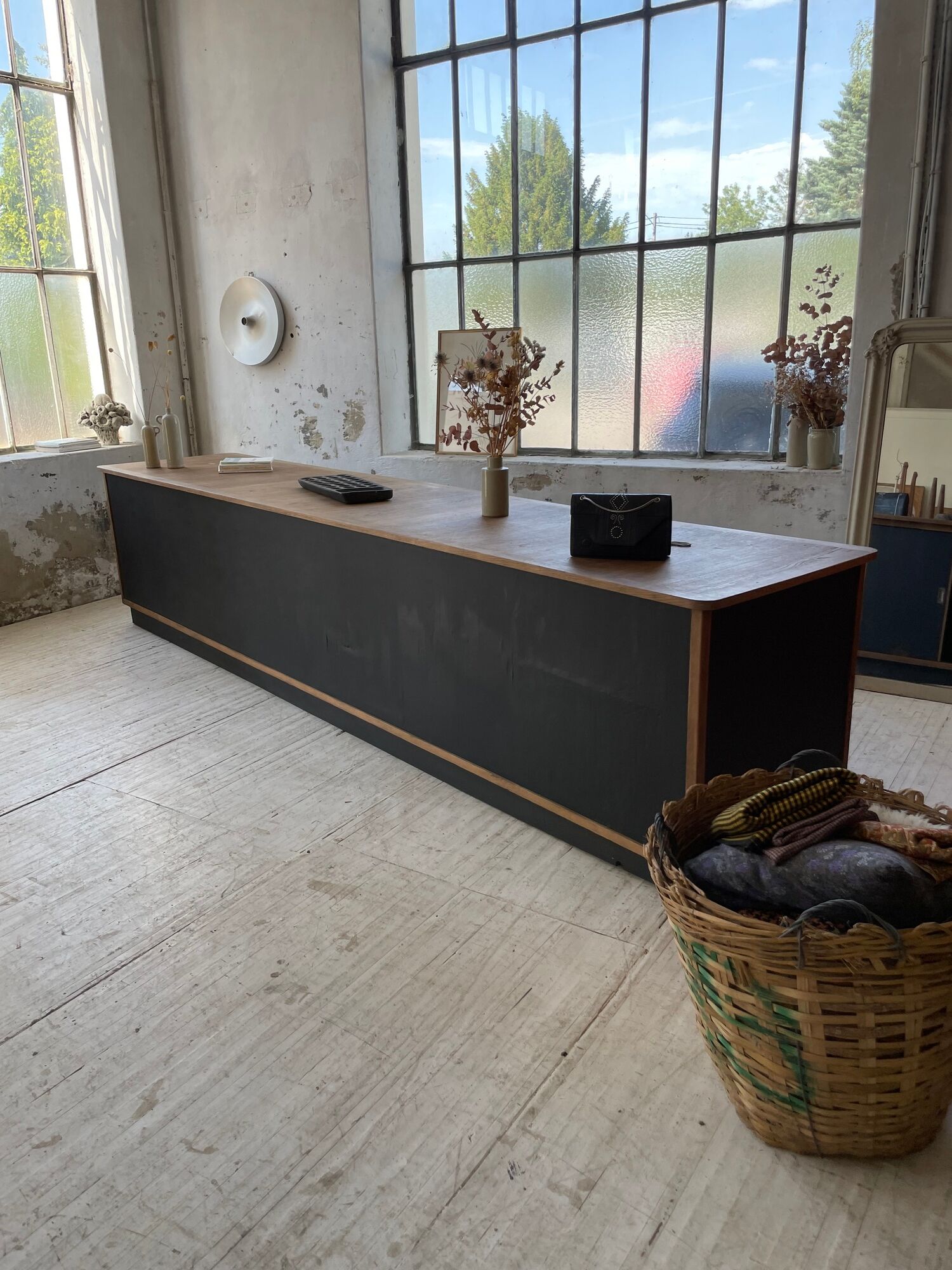Two-sided counter sliding doors oak XXL 4m enfilade