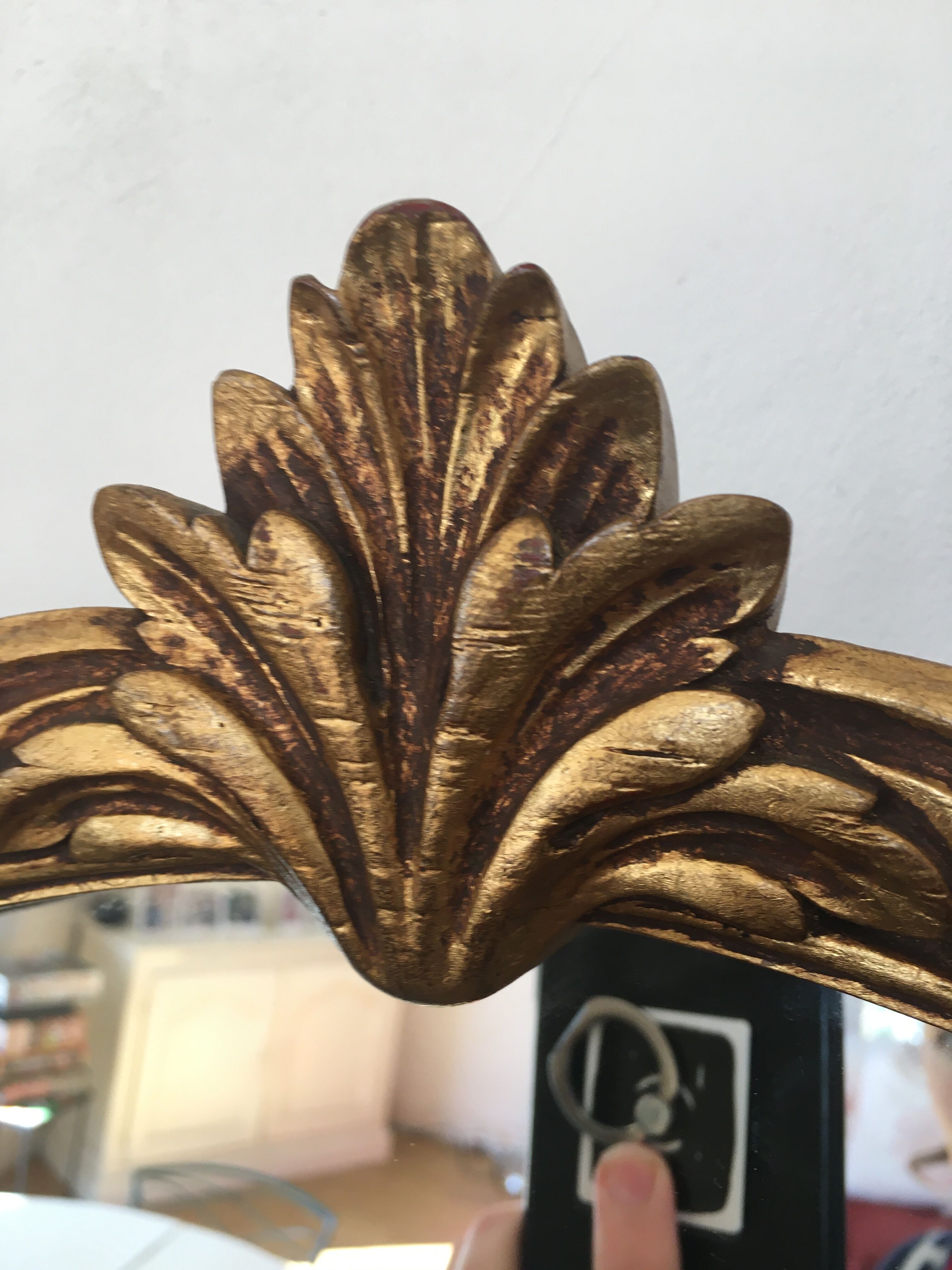 Gilded mirror French baroque style l44, 5 X h80 cm