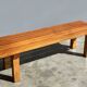 Vintage handmade robust slatted BENCH, Netherlands 1970s