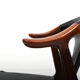 Danish Cow Horn Chair in Teak and Leather by H.P. Hansen