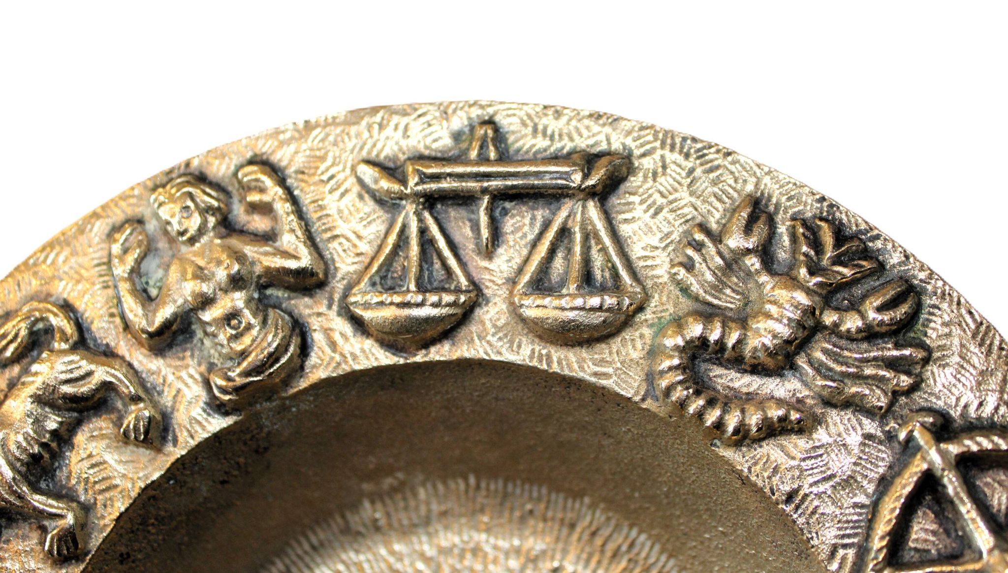 Cendrier vide-poche zodiaque en bronze massif