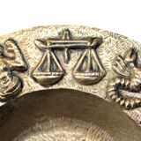 Bronze zodiac ashtray and pocket tray