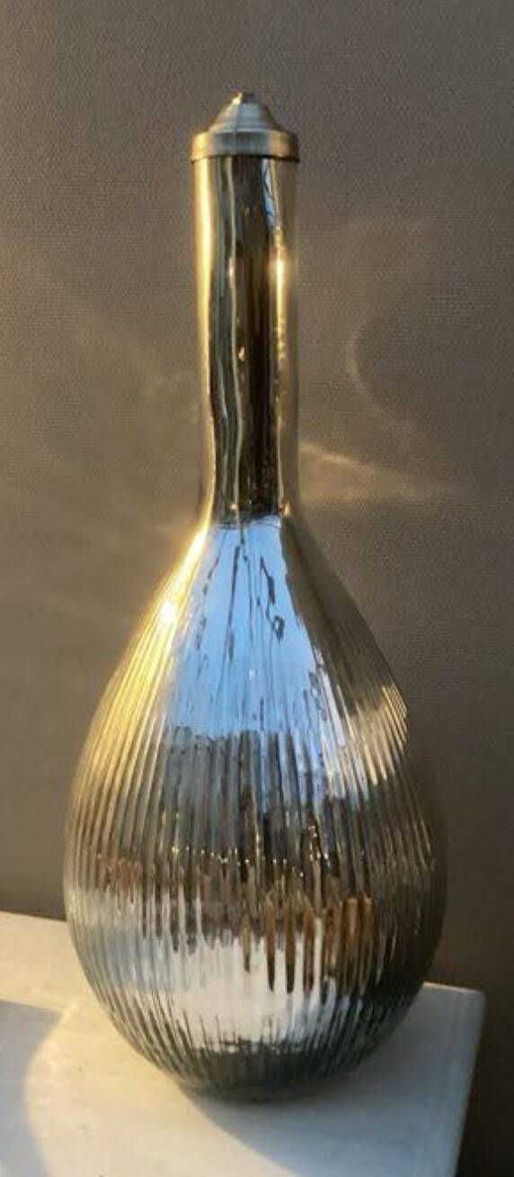 Silver glass lamp base