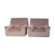 Cinna, pair of armchairs foam and velvet ras pink pale, France, circa 1970
