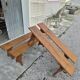 Set of 4 farm benches in old fir 1950s - 1m30