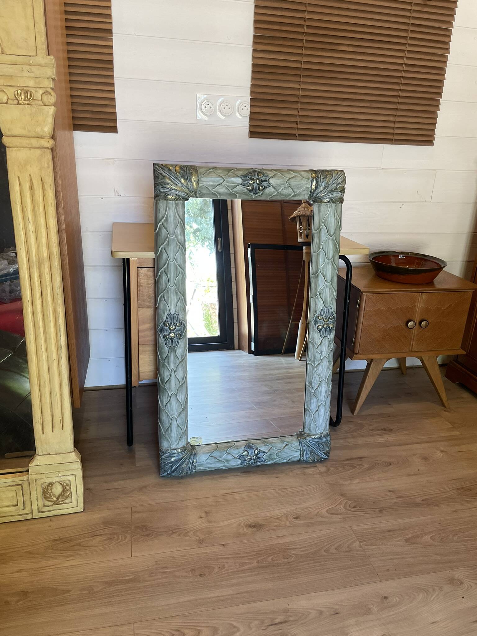 Handcrafted Sculpted Wood Mirror Vincent Gift - Creation What's - 60x100
