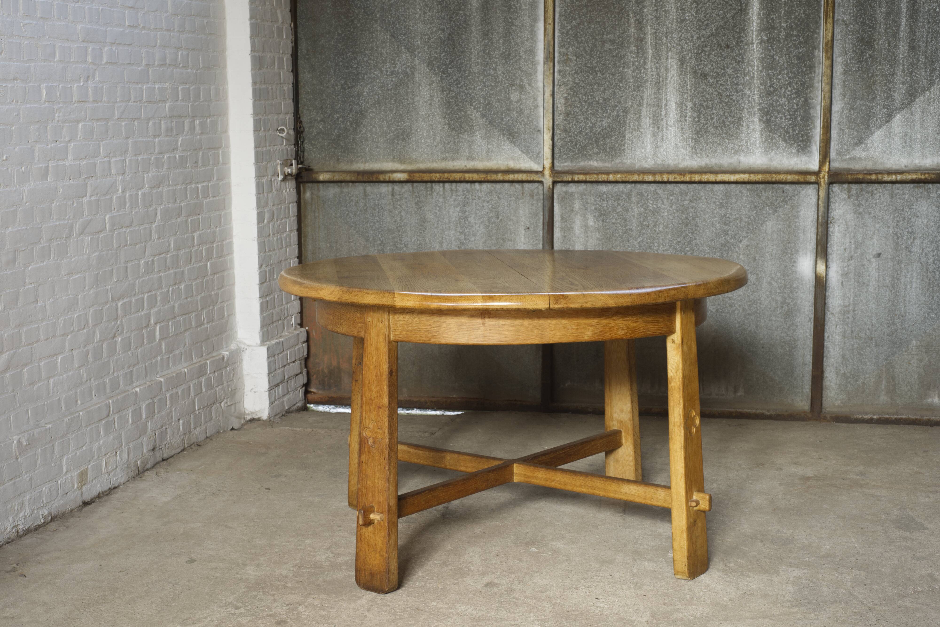 Brutalist oak dining table 1960's