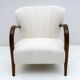 Malatesta and Masson Art Déco Style Italian Walnut and Bouclé Armchair, 50