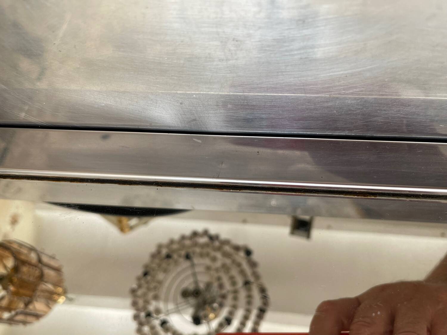 Veca glass chrome mirror and storage, spain 1970s