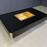 Table basse Alveo en laiton par Willy Rizzo, années 1970