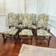 6 Louis XV style solid wood chairs with jacquard upholstery.