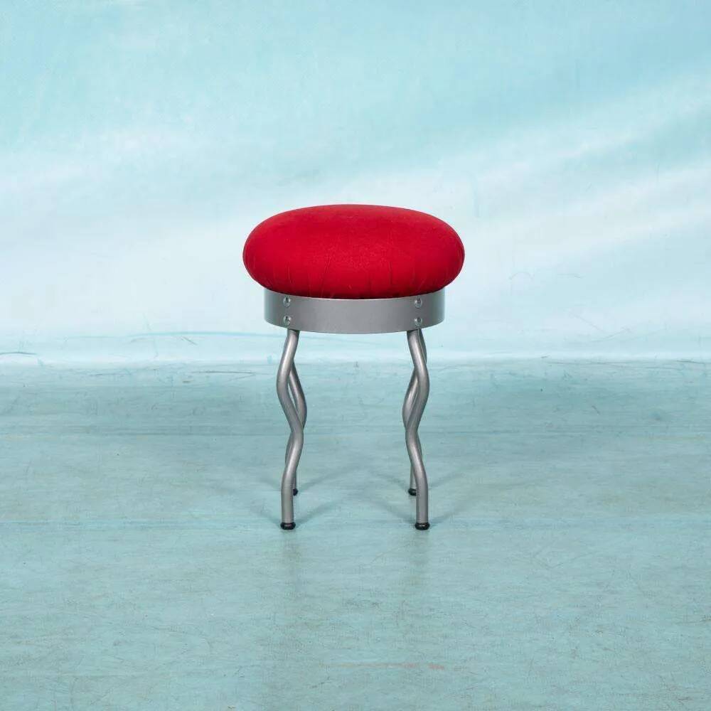 Vintage 90s Ikea zigzag space age stool